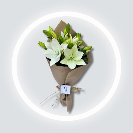 White Lilies hand bouquet
