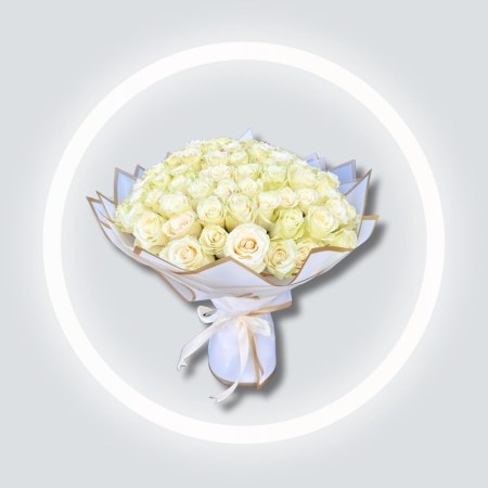 Stunning White Rose Engagement Bouquet